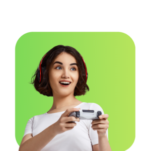 Privatyze young woman with video game controller